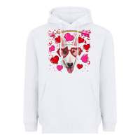 White Valentine's day  bull terrier Heavyweight Hoodie - RanaPortraitStore