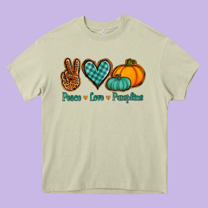 Peace Love Pumpkins Heavy Core Tee Designed By Jasminsmagicworld