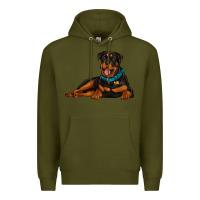 Army Green rottweiler Premium Hoodie - Artiststas
