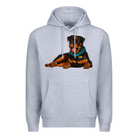 Heather Grey rottweiler Premium Hoodie - Artiststas