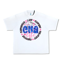 White CNA Life Urban Heavy Tee - CowhideDigitalArt