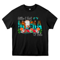 Black Glitter Dirt Mama Of Both Cow Flowers Heavy Core Tee - CowCowDesign
