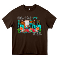 Chocolate Brown Glitter Dirt Mama Of Both Cow Flowers Heavy Core Tee - CowCowDesign