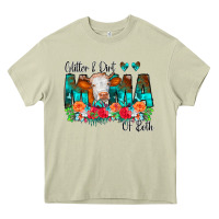 Mossy Glitter Dirt Mama Of Both Cow Flowers Heavy Core Tee - CowCowDesign