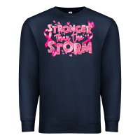 Navy stronger than the storm breast cancer Premium Sweatshirt - RanaPortraitStore