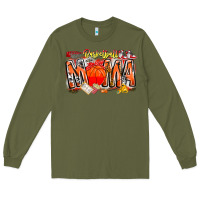 Army Green basketball mama Long Sleeve Tee - CowhideDigitalArt