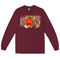Burgundy basketball mama Long Sleeve Tee - CowhideDigitalArt