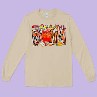 Basketball Mama Long Sleeve Tee Designed By Cowhidedigitalart