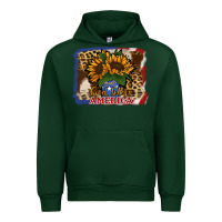 Forest Green Patriotic Sunflower God Bless America Urban Hoodie - Jasminsmagicworld