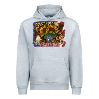 Heather Grey Patriotic Sunflower God Bless America Urban Hoodie - Jasminsmagicworld