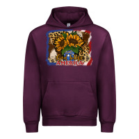 Mauve Wine Patriotic Sunflower God Bless America Urban Hoodie - Jasminsmagicworld