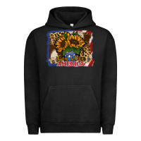 Pigment Black Patriotic Sunflower God Bless America Urban Hoodie - Jasminsmagicworld