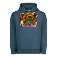 Pigment Midnight Navy Patriotic Sunflower God Bless America Urban Hoodie - Jasminsmagicworld