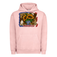 Pigment Salmon Patriotic Sunflower God Bless America Urban Hoodie - Jasminsmagicworld