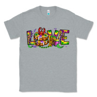 Heather Grey mardi gras love Classic Tee - OliviaCreatesArt