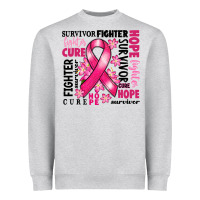 Heather Grey survivor breast cancer ribbon Heavyweight Sweatshirt - RanaPortraitStore