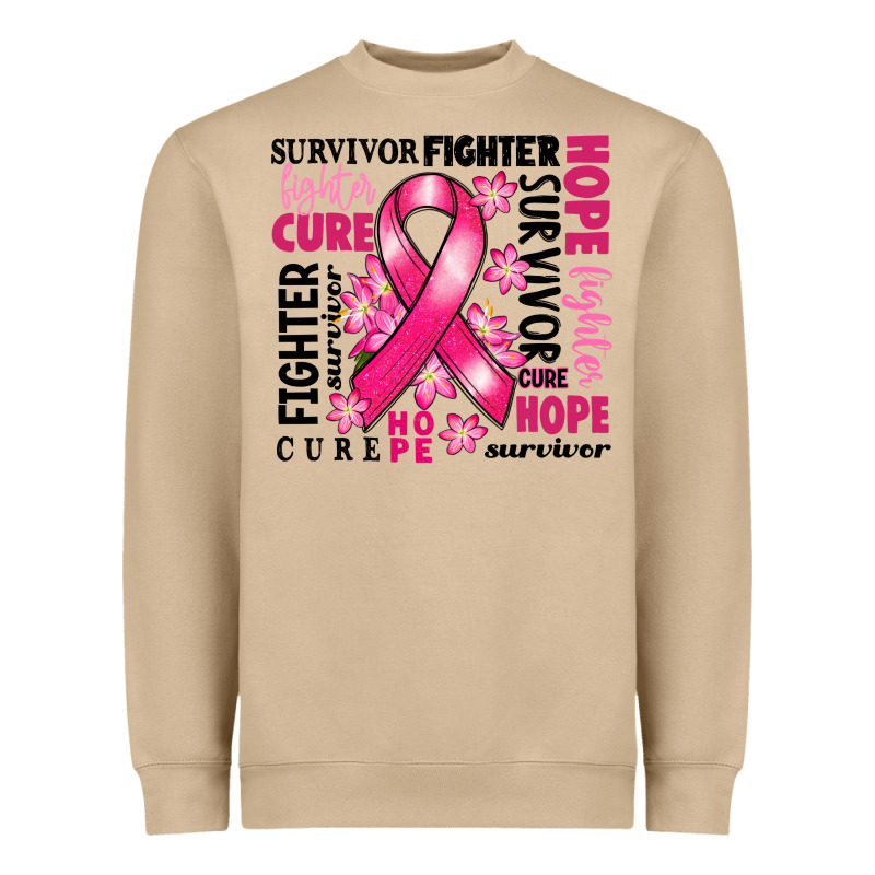 Survivor Breast Cancer Ribbon Heavyweight Sweatshirt by RanaPortraitStore | Teevron