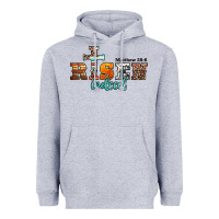 Heather Grey he is risen indeed matthew 28 6 jesus christ easter Heavyweight Hoodie - Jasminsmagicworld