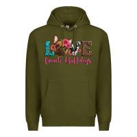 Army Green love french bulldogs Premium Hoodie - Artiststas