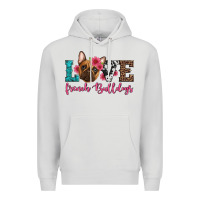 Dove Grey love french bulldogs Premium Hoodie - Artiststas