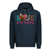 Navy love french bulldogs Premium Hoodie - Artiststas