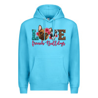 Ocean Blue love french bulldogs Premium Hoodie - Artiststas