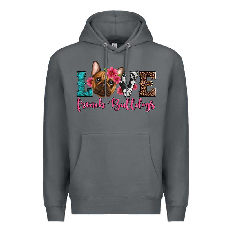 Love French Bulldogs Premium Hoodie by Artiststas | Teevron