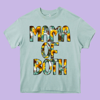 Mama Of Both Heavy Core Tee Designed By Cowcowdesign