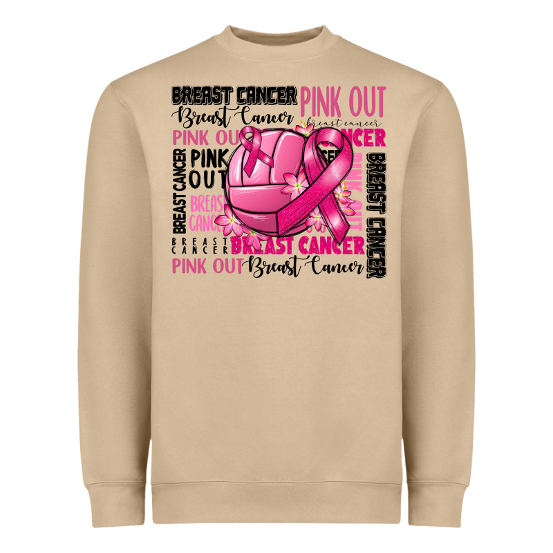 Volleyball Pink Out Breast Cancer Heavyweight Sweatshirt by RanaPortraitStore | Teevron