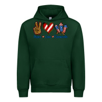 Forest Green Peace Love Fireworks Urban Hoodie - Jasminsmagicworld