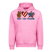 Fuchsia Pink Peace Love Fireworks Urban Hoodie - Jasminsmagicworld