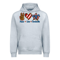 Heather Grey Peace Love Fireworks Urban Hoodie - Jasminsmagicworld