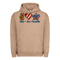 Pigment Burro Peace Love Fireworks Urban Hoodie - Jasminsmagicworld