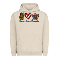 Pigment French Oak Peace Love Fireworks Urban Hoodie - Jasminsmagicworld