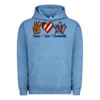 Pigment Pebble Blue Peace Love Fireworks Urban Hoodie - Jasminsmagicworld
