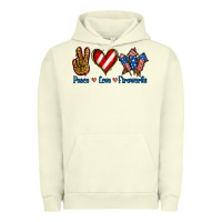 Pigment Pistachio Peace Love Fireworks Urban Hoodie - Jasminsmagicworld