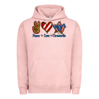 Pigment Salmon Peace Love Fireworks Urban Hoodie - Jasminsmagicworld