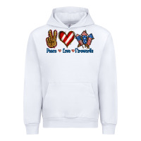 White Peace Love Fireworks Urban Hoodie - Jasminsmagicworld