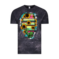 Cloud Black Illinois Map Sunflower Cactus Serape Vintage Tee - RanaPortraitStore