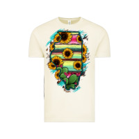 Vintage Arctic Illinois Map Sunflower Cactus Serape Vintage Tee - RanaPortraitStore