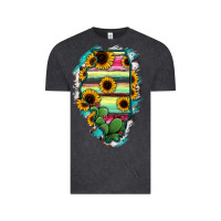 Vintage Black Illinois Map Sunflower Cactus Serape Vintage Tee - RanaPortraitStore