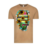 Vintage Camel Illinois Map Sunflower Cactus Serape Vintage Tee - RanaPortraitStore