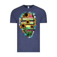 Vintage Denim Illinois Map Sunflower Cactus Serape Vintage Tee - RanaPortraitStore