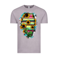 Vintage Zinc Illinois Map Sunflower Cactus Serape Vintage Tee - RanaPortraitStore