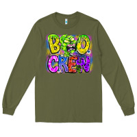 Army Green boo crew Long Sleeve Tee - CowhideDigitalArt