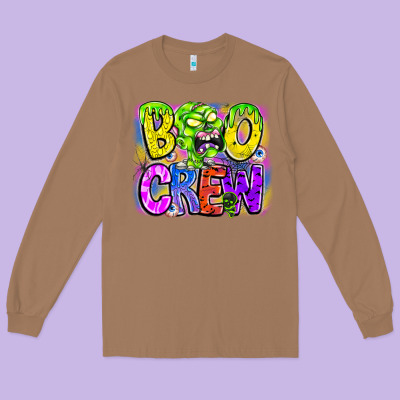 Boo Crew Long Sleeve Tee Designed By Cowhidedigitalart