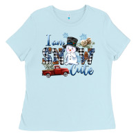 Baby Blue I am Snow Cute Ladies Tee - FaDigitalArtStudio