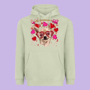 Valentine's Day  Chihuahua Heavyweight Hoodie Designed By Ranaportraitstore