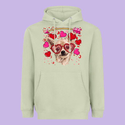 Valentine's Day  Chihuahua Heavyweight Hoodie Designed By Ranaportraitstore