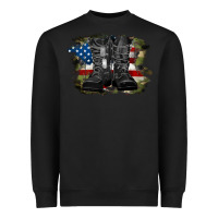 Black american flag with army boots Heavyweight Sweatshirt - RanaPortraitStore
